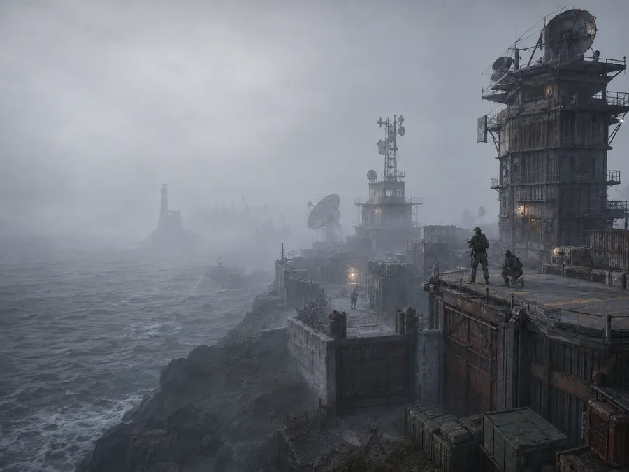 Foggy overcast over the compound
