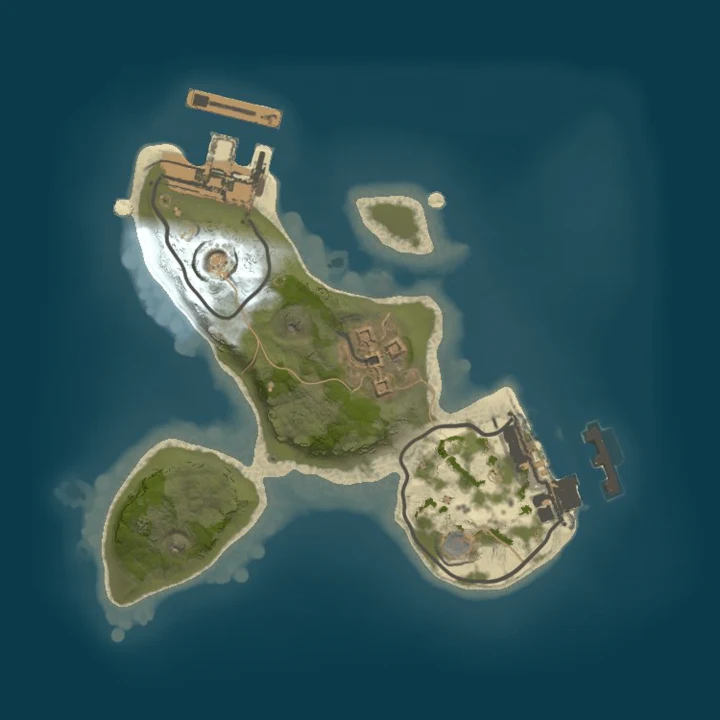 Top-down preview of the size 1500, seed 1234567 procedural Rust map